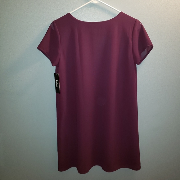 Lulu's Freestyle Purple Short Sleeve Shift Dress - Picture 3 of 7